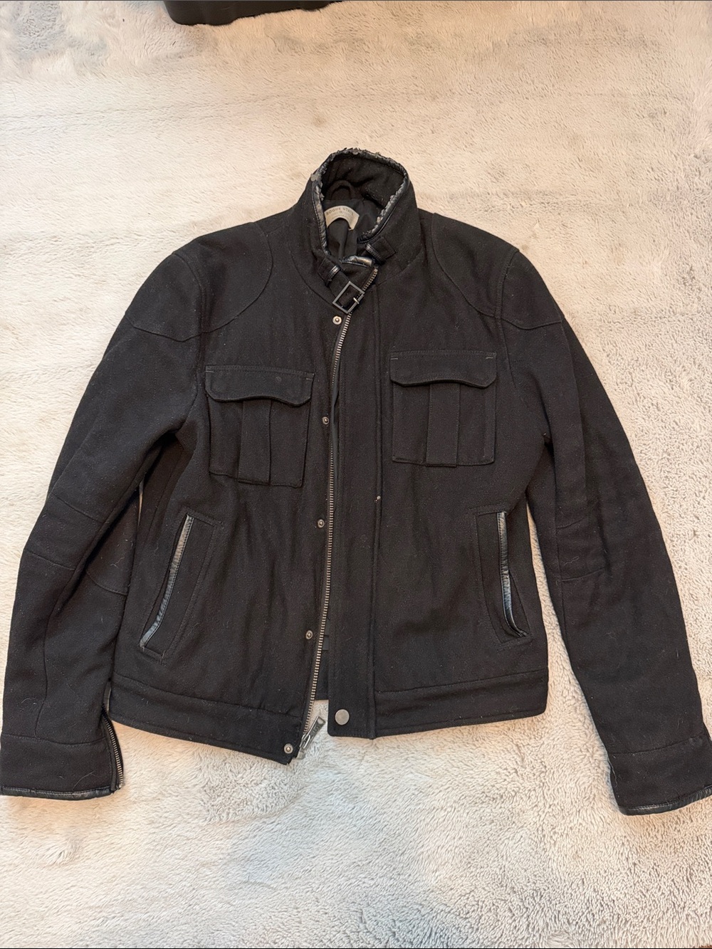 Rogue State Men’s Black Utility Military Moto Jacket Size Medium
